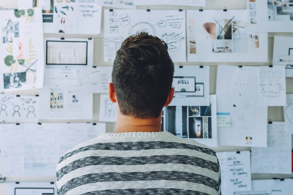 running a business - wall of ideas